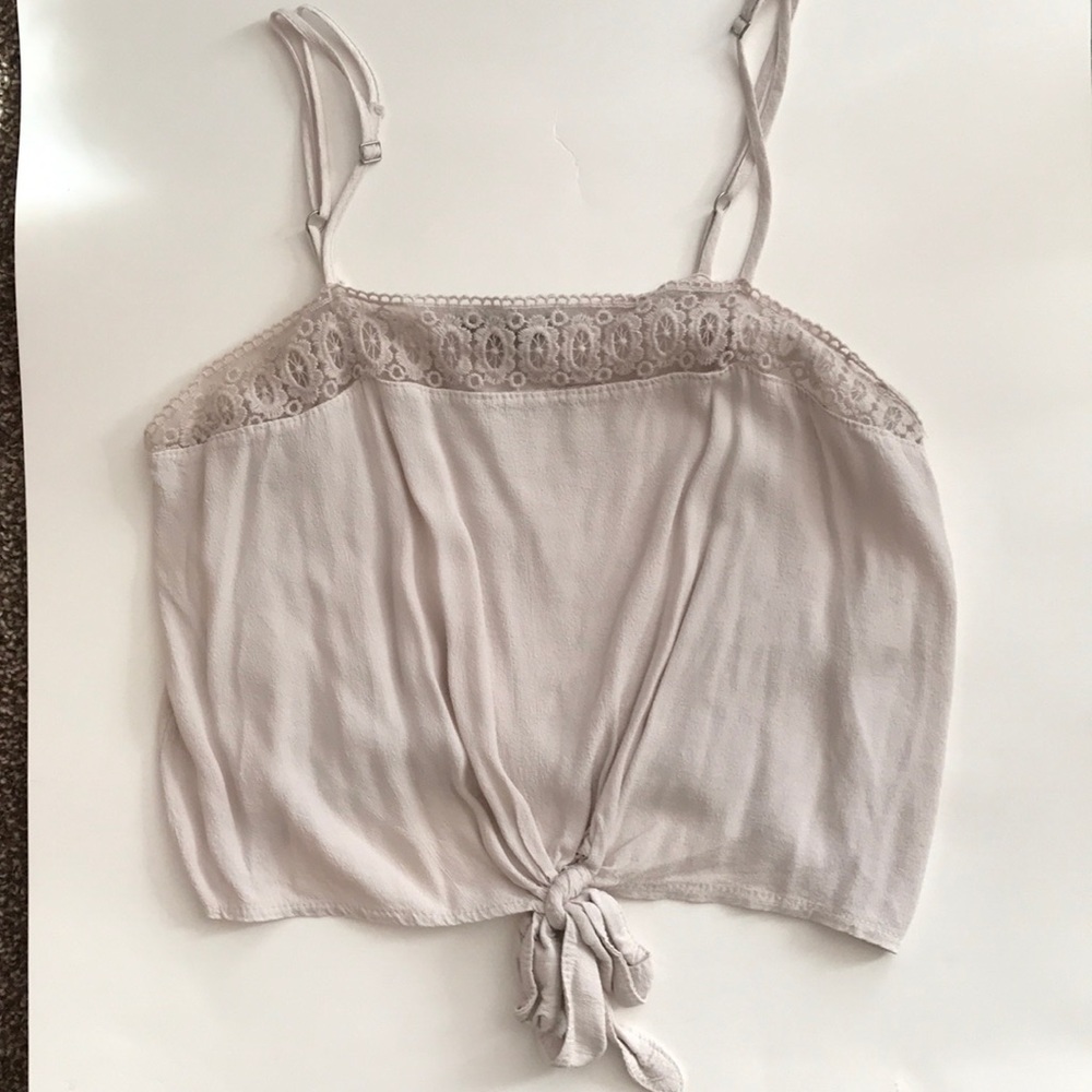 Cream colored tie tank top
